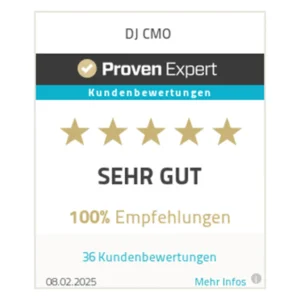 5-Sterne-Bewertungs-Label – Symbol für Qualität – DJ CMO